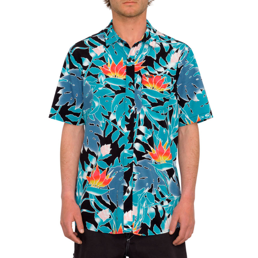 En T-Shirt, Leaf Pit Floral Ss i farven sort
