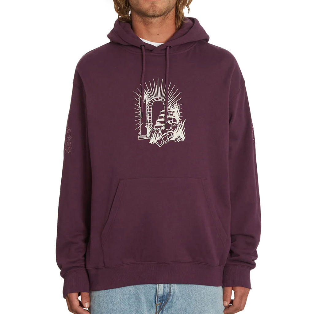 En Hoodie, Fa Vaderetro Pullover i farven Mulberry