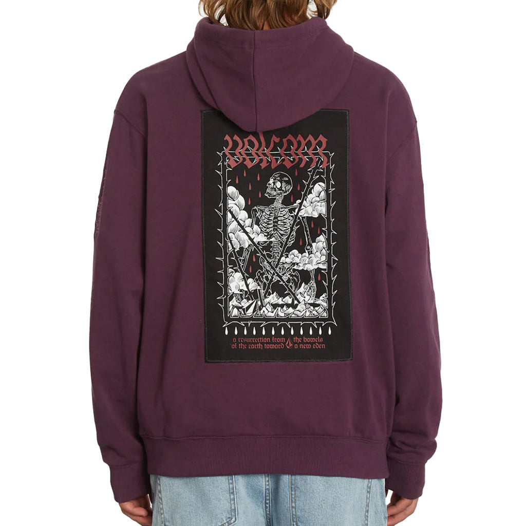 En Hoodie, Fa Vaderetro Pullover i farven Mulberry set bagfra