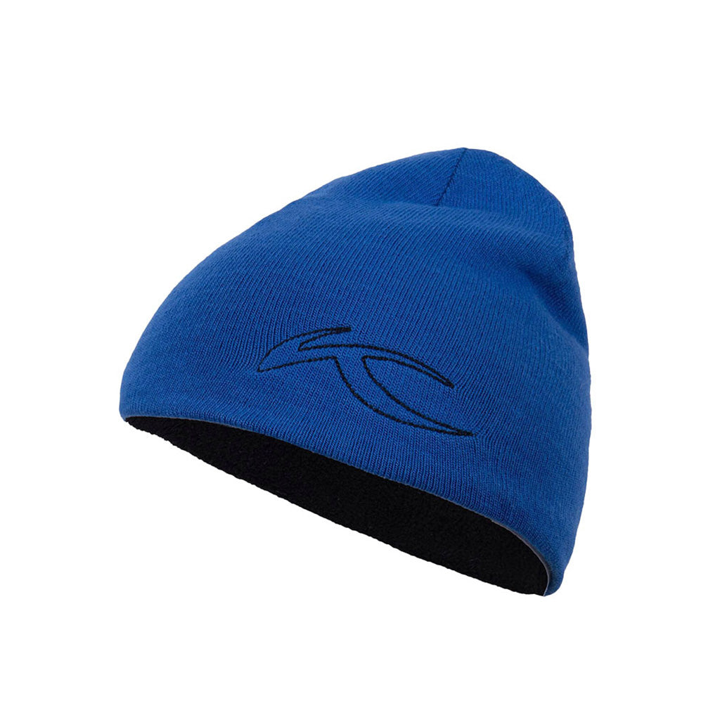 En Beanie, Side Logo i farven Motion blå