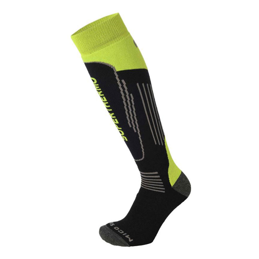 Superthermo Primaloft Kids Skisokker i farven Nero Verde Flu set fra venstre side