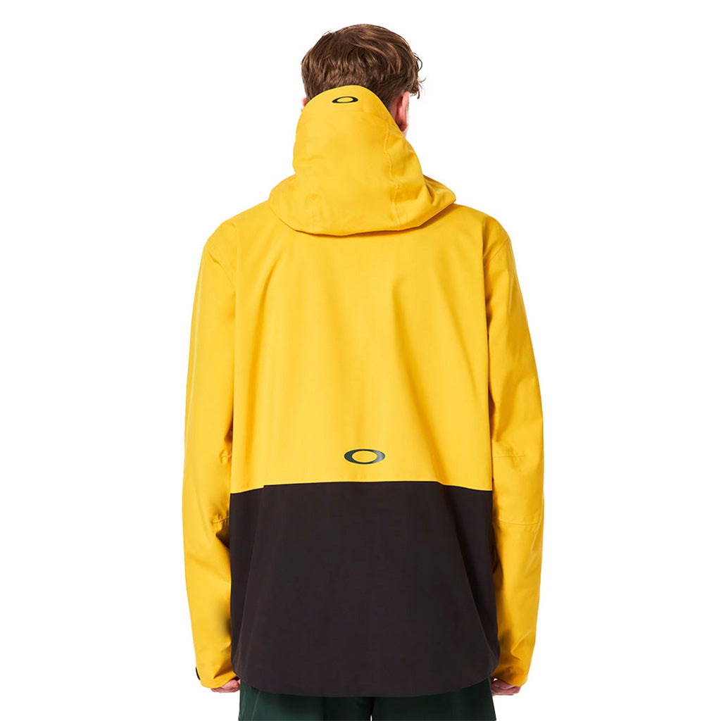 En Skijakke, TC røduct Earth Shell i farven gul/Hunter grøn set bagfra