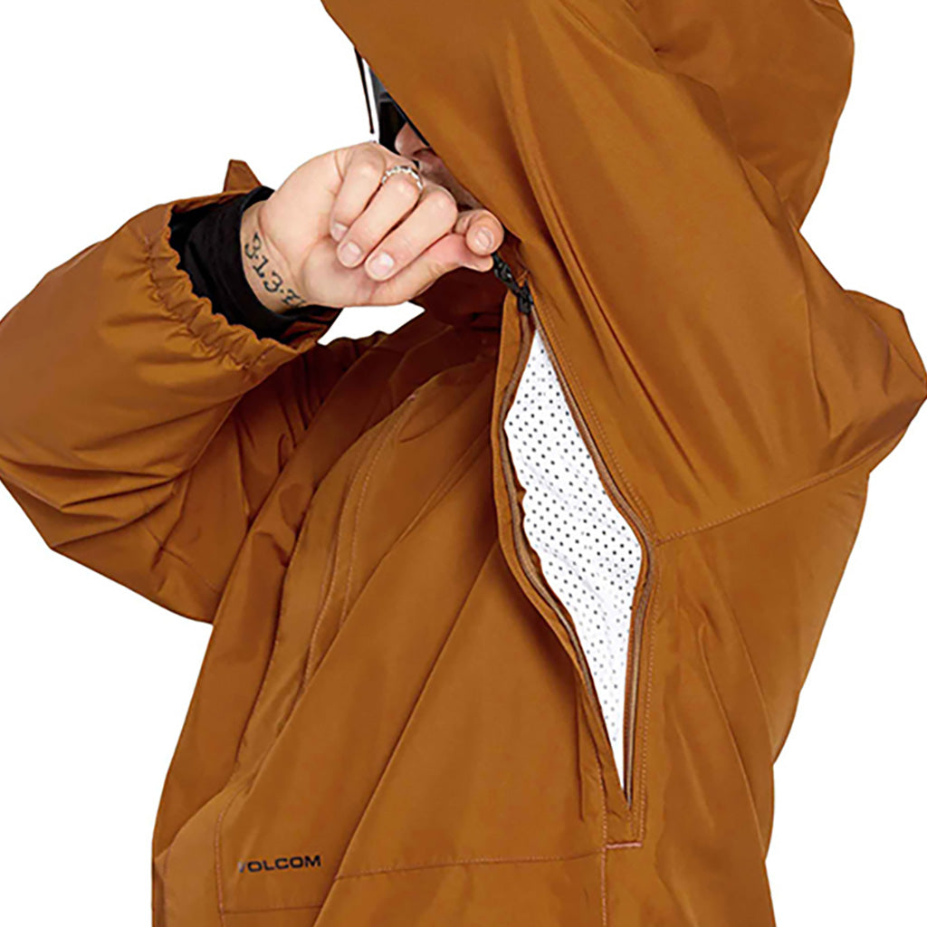 En Skijakke, Dua Insulated GORE-TEX i farven Caramel detalje