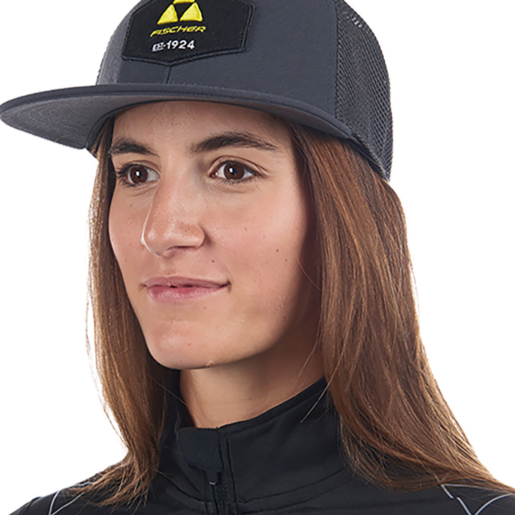 En Cap, Trucker-1924 i farven grå close up billede