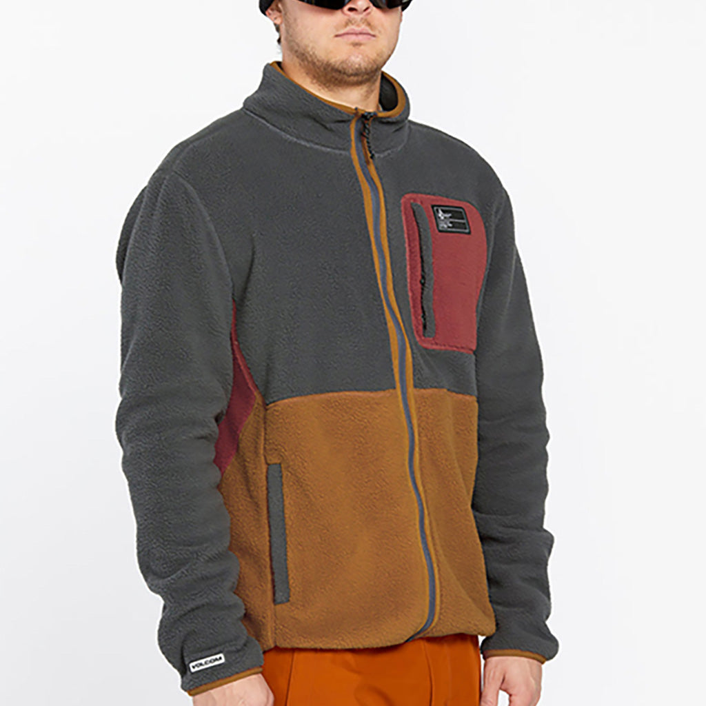 Fleecer Full Zip Midlayer i farven Charcoal set forfra