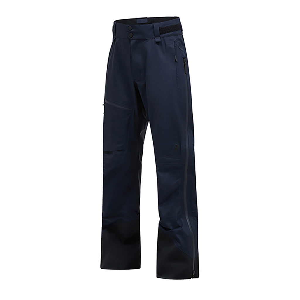 Alpine GORE-TEX Skibukser i farven Salute blå - sort set forfra med skrå vinkel