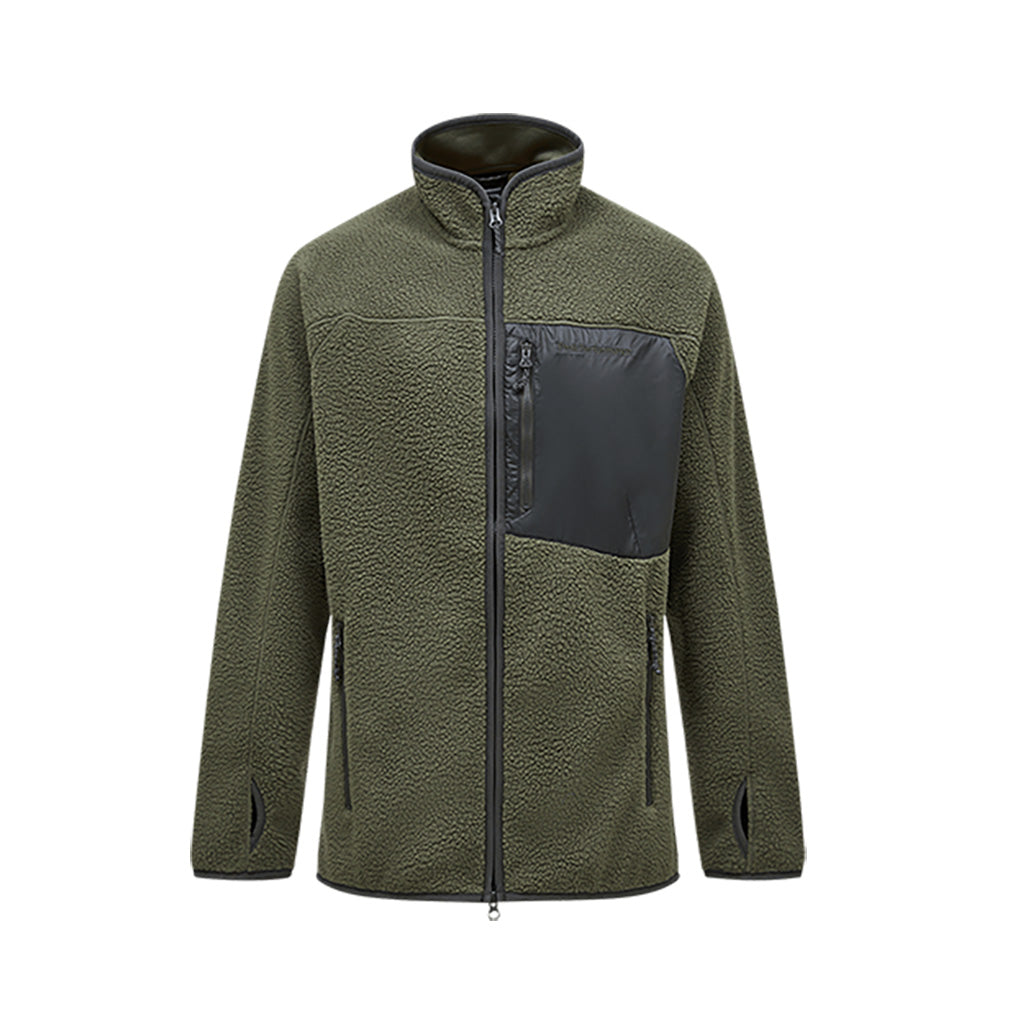 En Fleece, Pile Zip i farven Jacket - Pine Needle set forfra