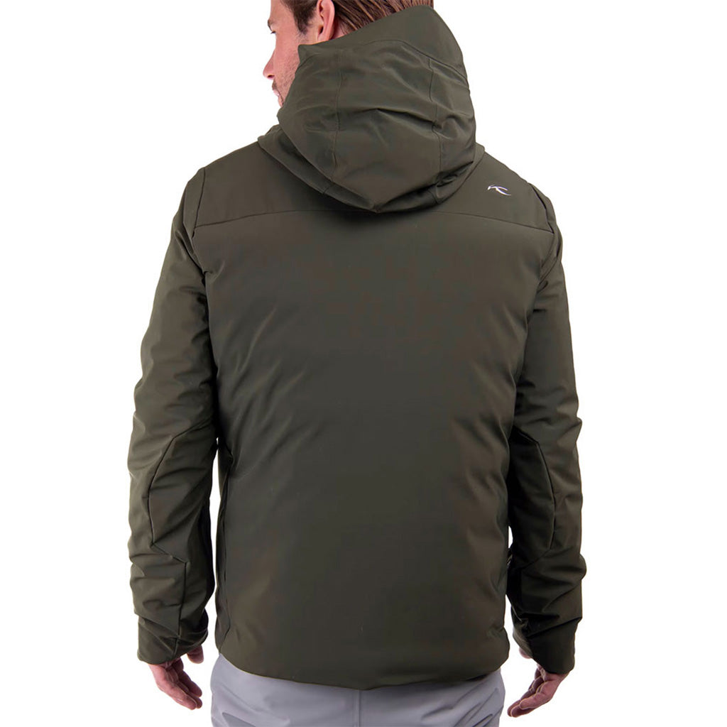 En Skijakke, grøn Line i farven Dark Olive/Dark Olive set bagfra