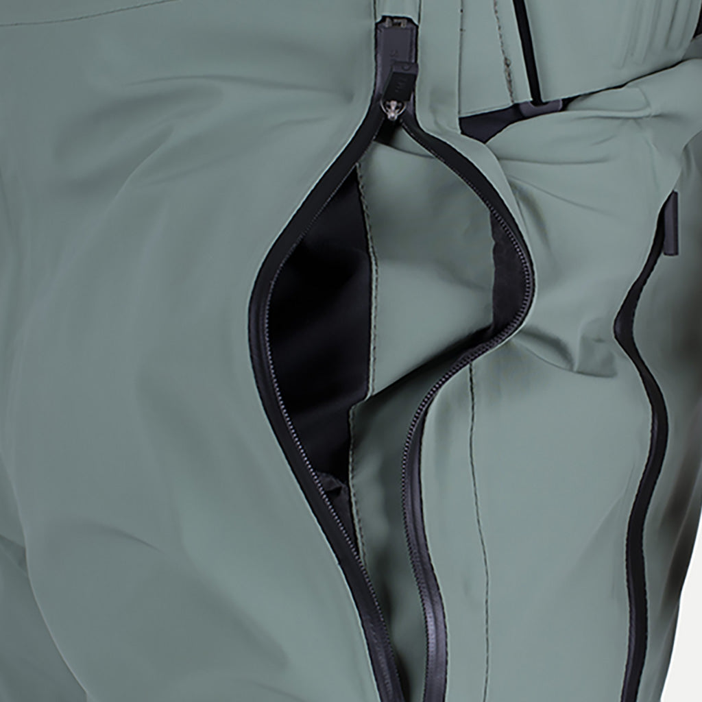 Ligety Bib Skibukser i farven grøn Smoke nærbillede