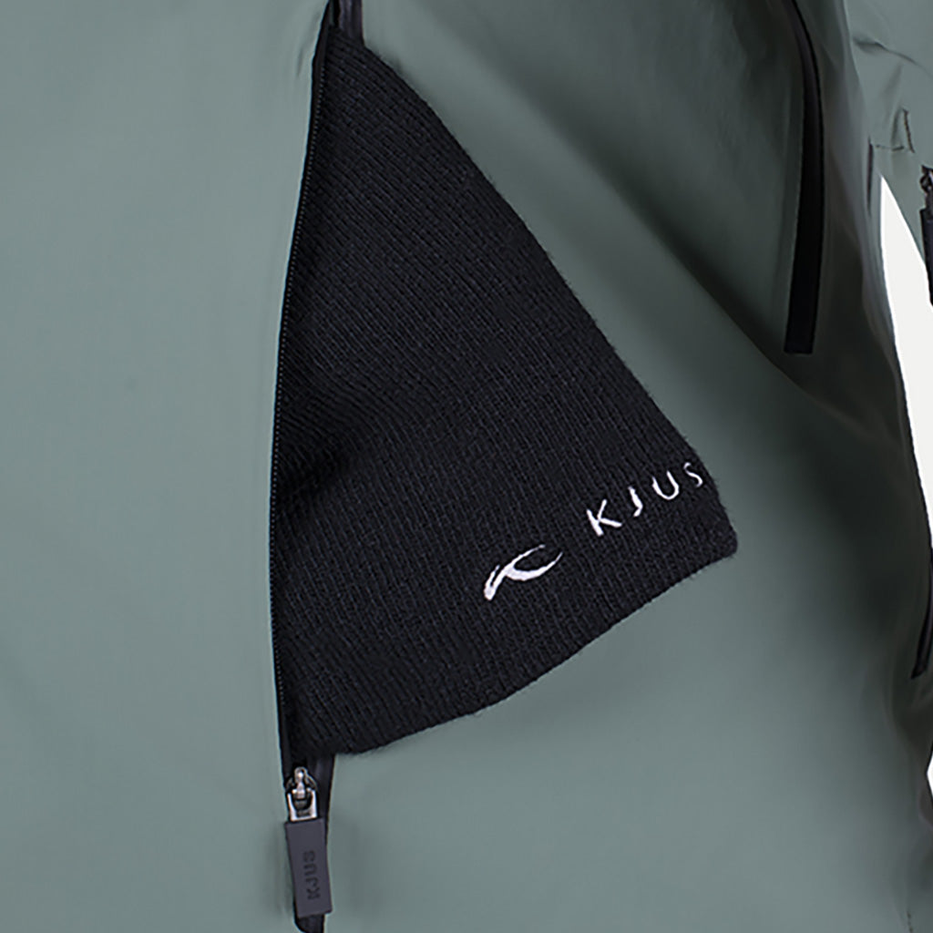 En Skijakke, Ligety i farven grøn Smoke detalje af lomme