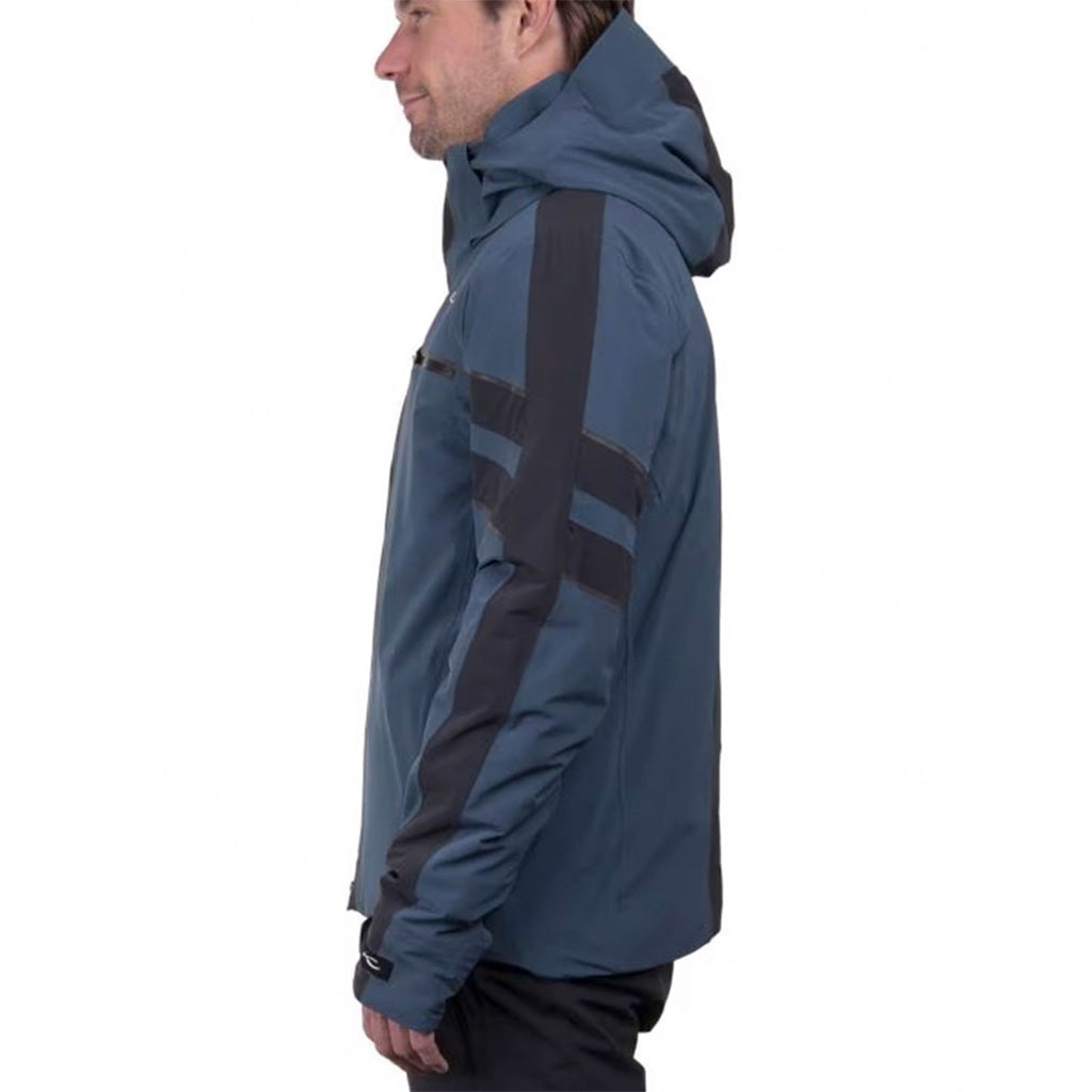 En Skijakke, All Timer i farven Petrol blå/sort set fra venstre side