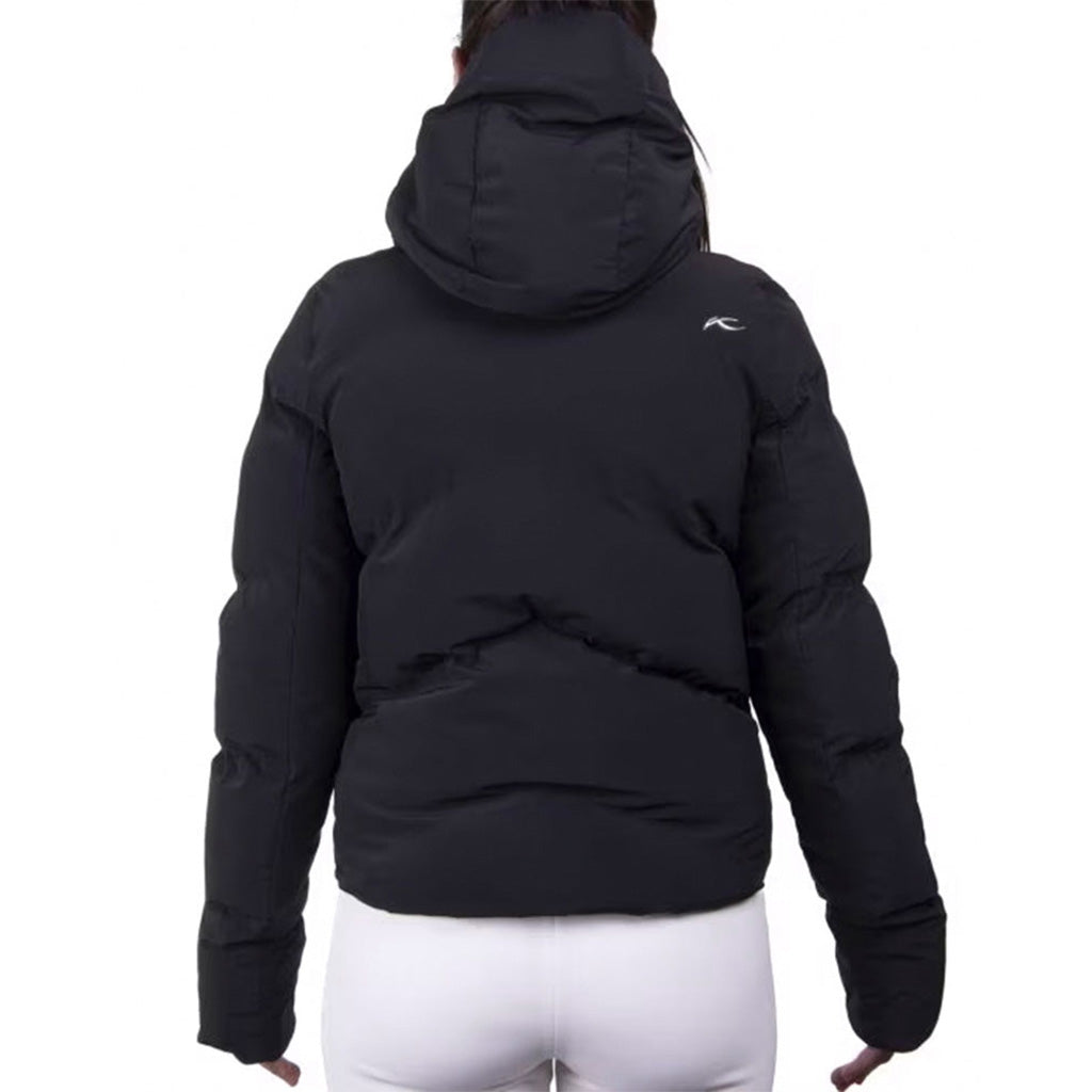 En Skijakke, blåbird i farven sort set bagfra