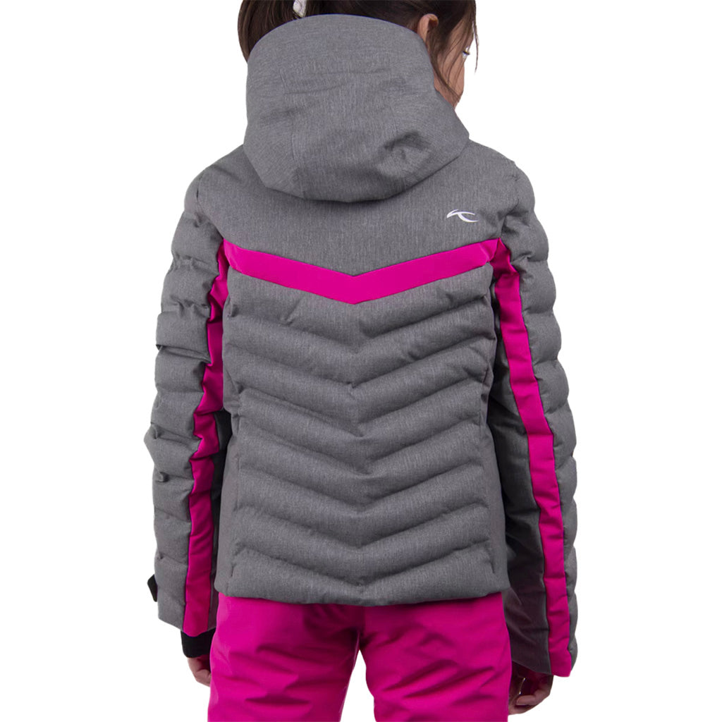 En Skijakke, Girls Mila i farven Pewter set bagfra