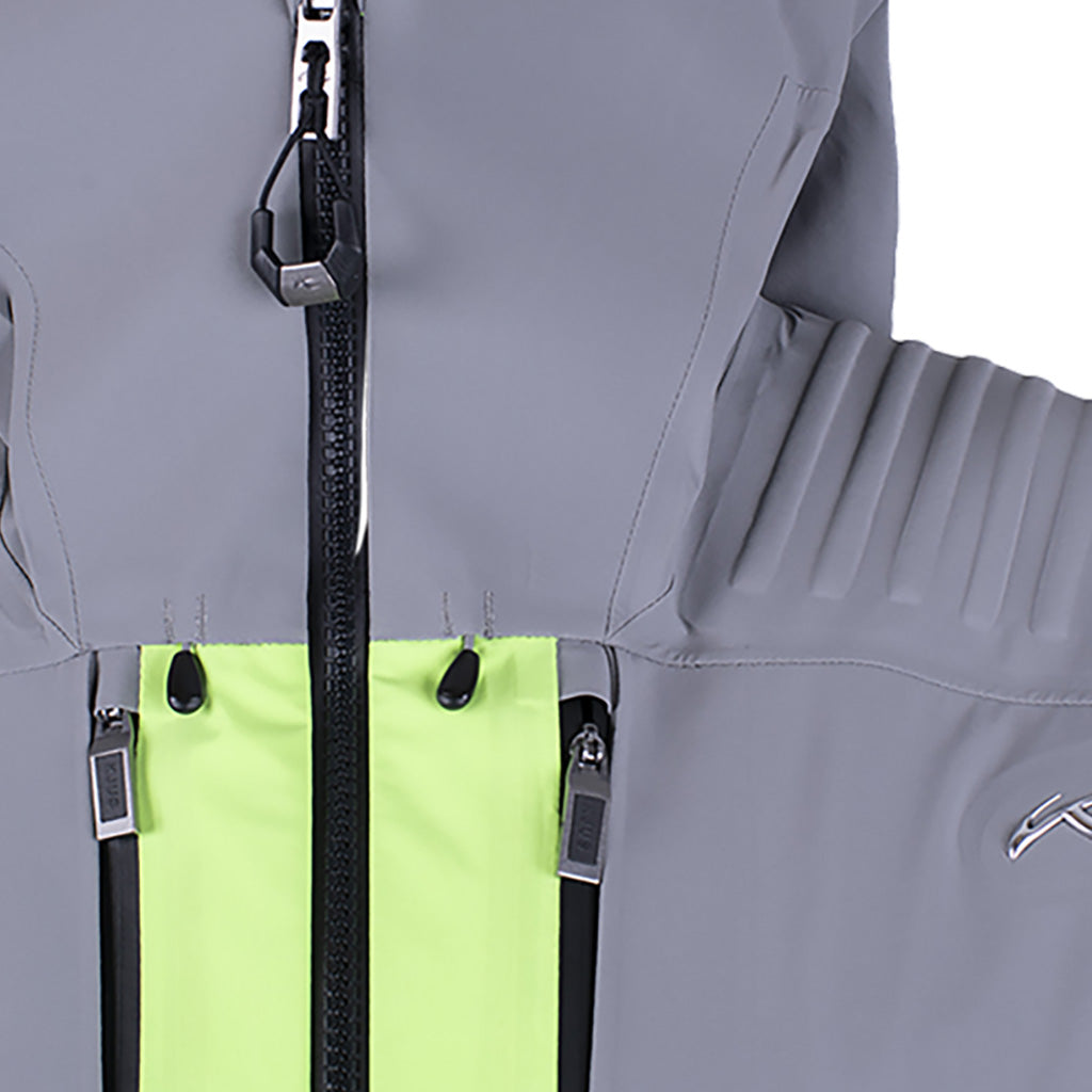 En Skijakke, Lucas FRX Shell i farven Limelight/Pewter nærbillede