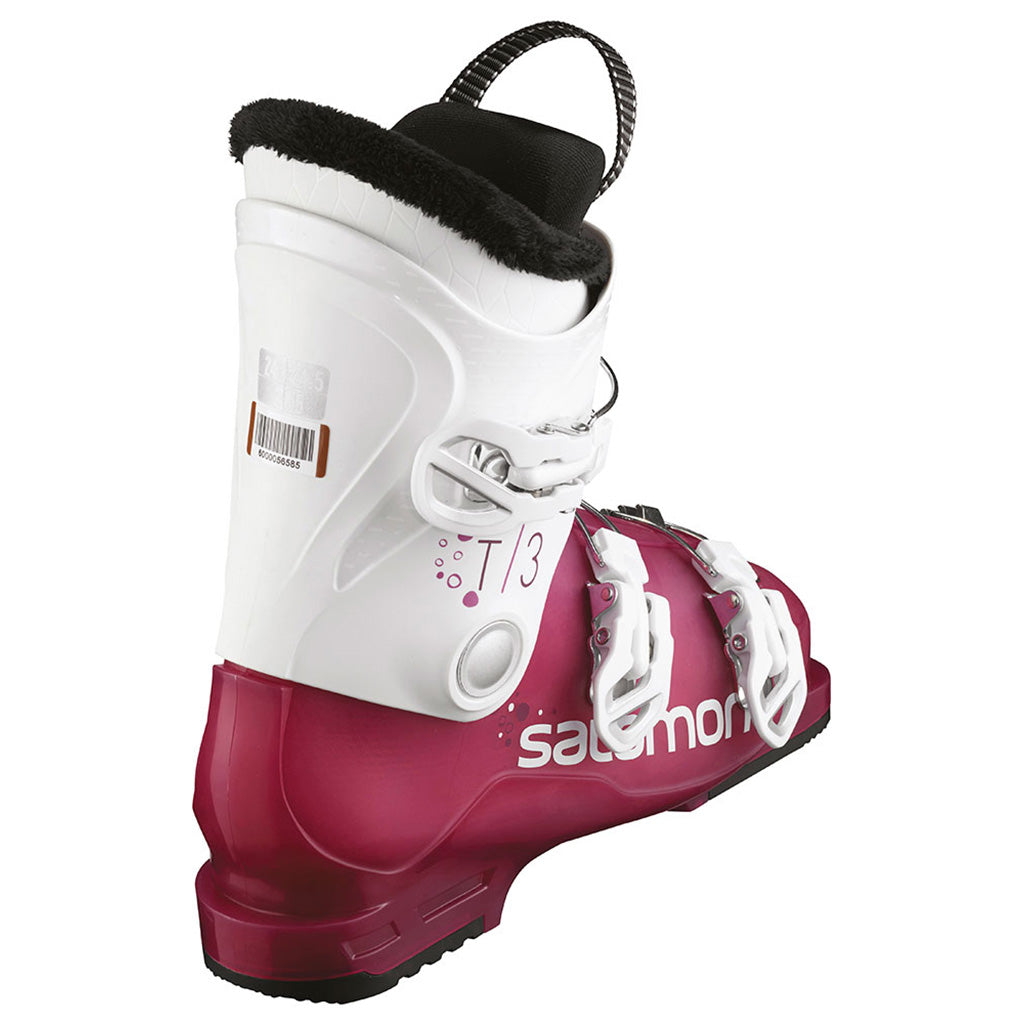 T3 RT Girly Skistøvler i farven Rose Violet Transluc/hvid set fra en skrå vinkel