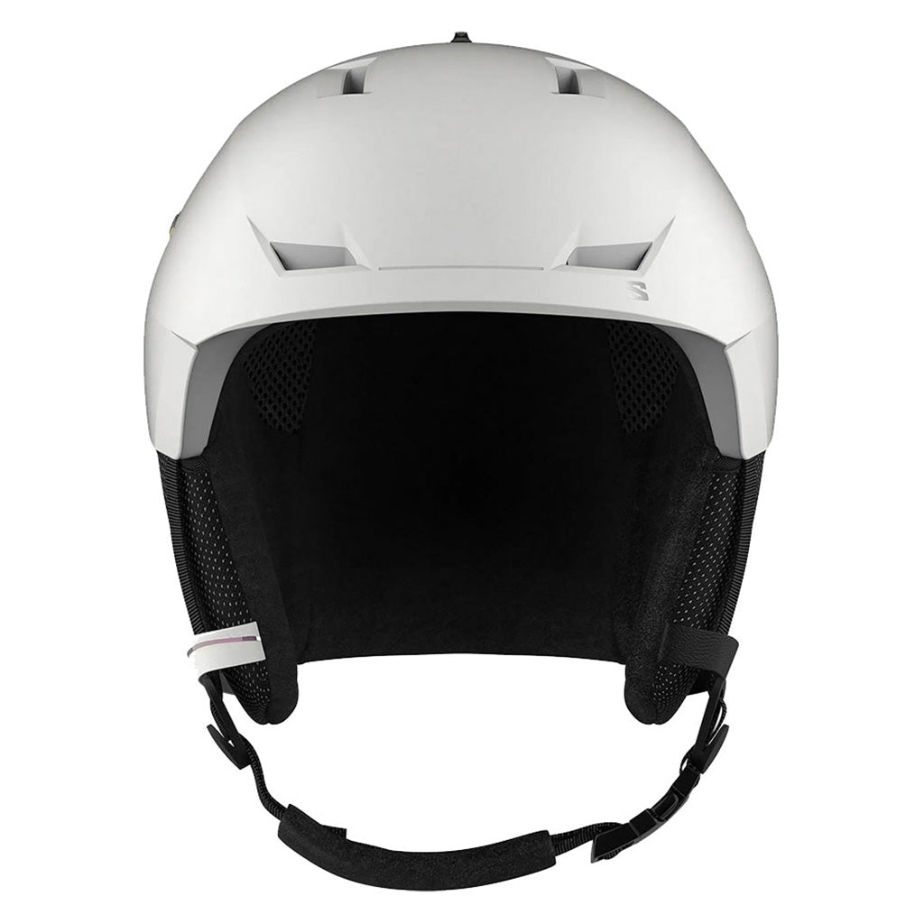 En Skihjelm, Icon LT i farven hvid set forfra