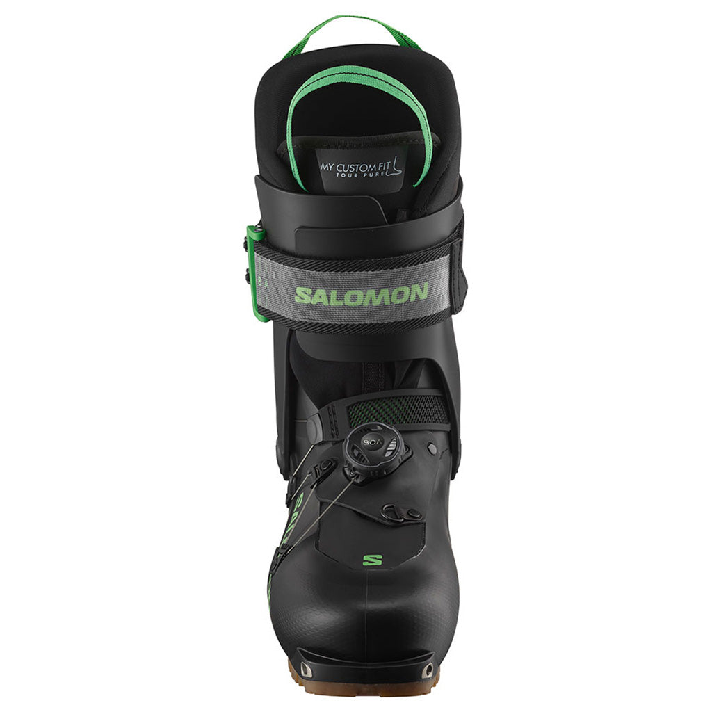 Mtn Summit Pure Skistøvler i farven sort/Pastel Neon grøn set forfra