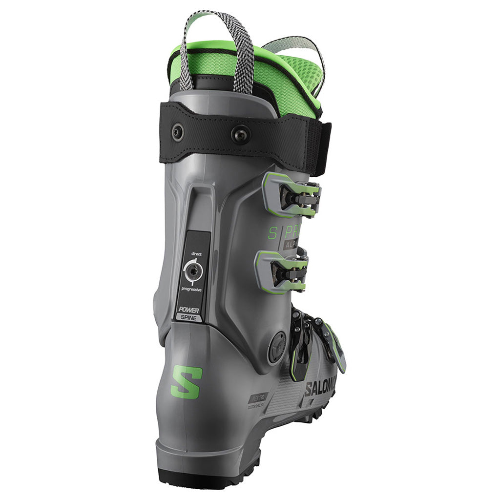 S/Pro Alpha 120 Skistøvler i farven Steel grå/Pastel Neon set bagfra