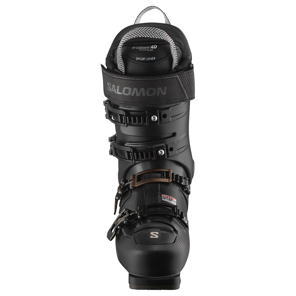 S/Pro Alpha 110 Skistøvler i farven sort/Titanium Metal set forfra