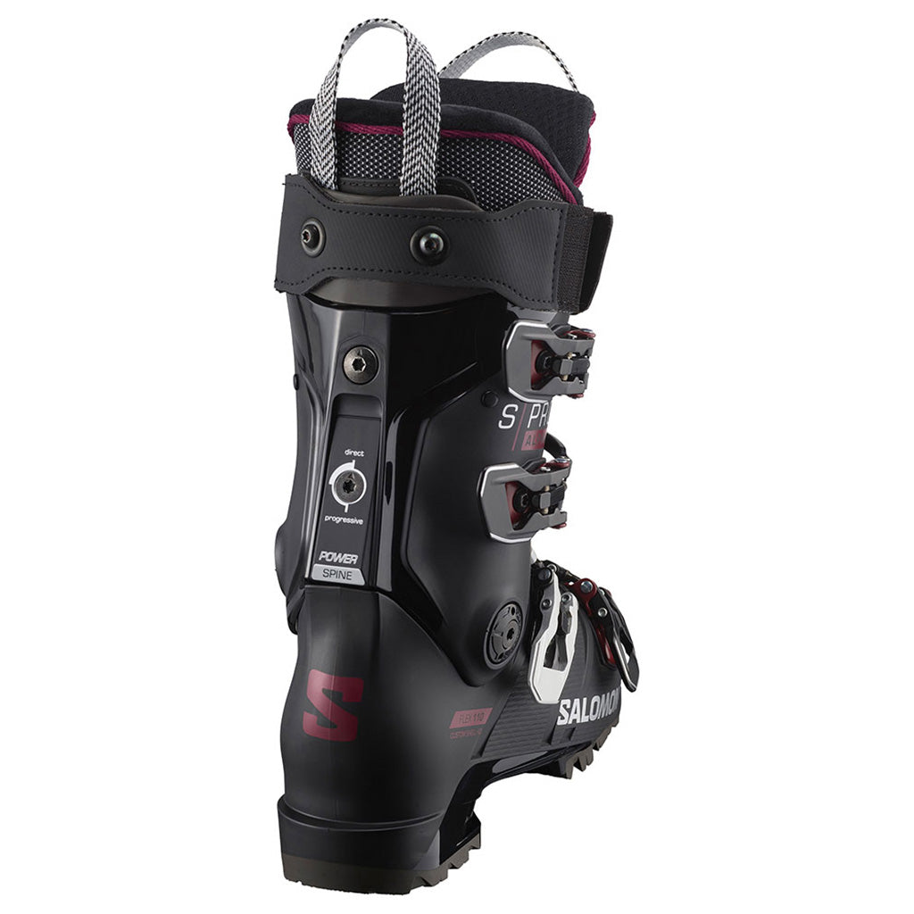 S/Pro Alpha 110 Skistøvler i farven El sort/Cordov/Silver set fra siden