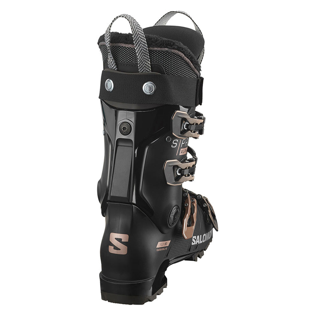 S/Pro Alpha 90 Skistøvler i farven sort/Rose/Silver set bagfra