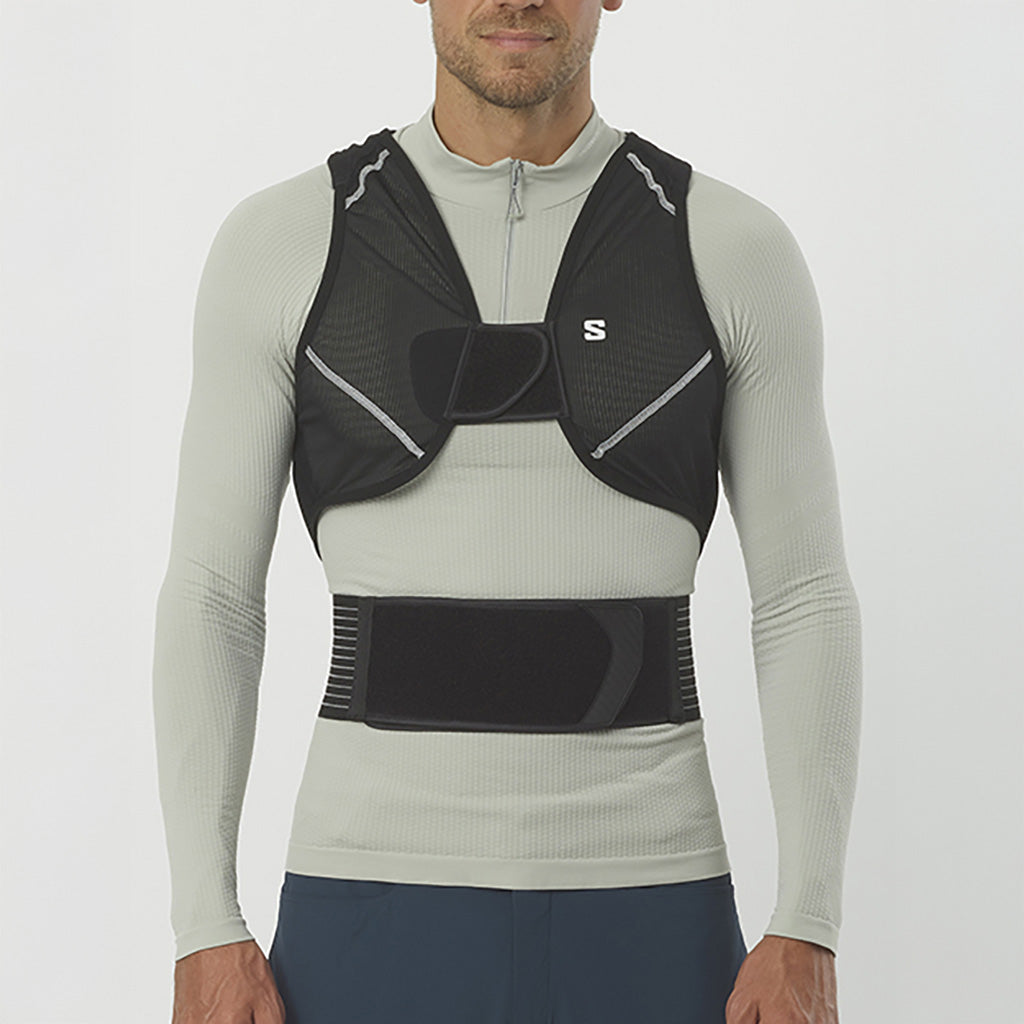 Rygskjold, Flexcell Pro i farven sort/hvid set forfra