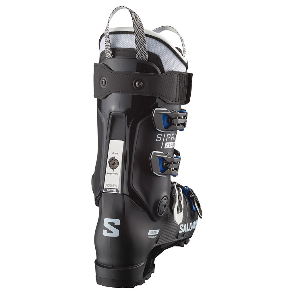 S/Pro Alpha 120 GW EL Skistøvler i farven sort/hvid/Race blå set bagfra