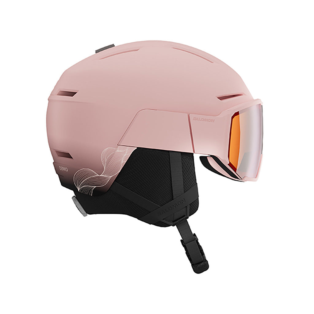 En Skihjelm, Osmo Heavenly i farven Pink sort/Univ set fra højre side