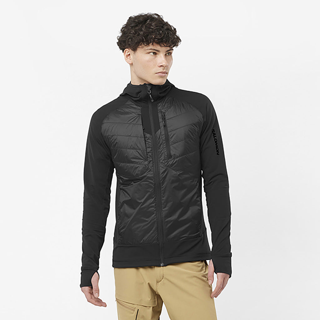 En Jakke, Elixir Hybrid Hood Insulated i farven Deep sort set forfra