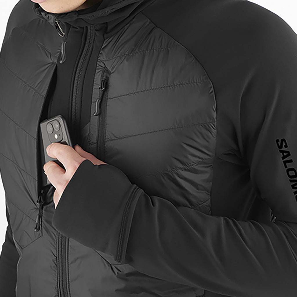 En Jakke, Elixir Hybrid Hood Insulated i farven Deep sort nærbillede