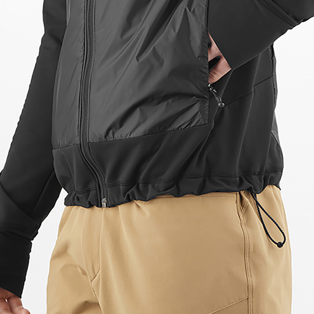 En Jakke, Elixir Hybrid Hood Insulated i farven Deep sort nærbillede