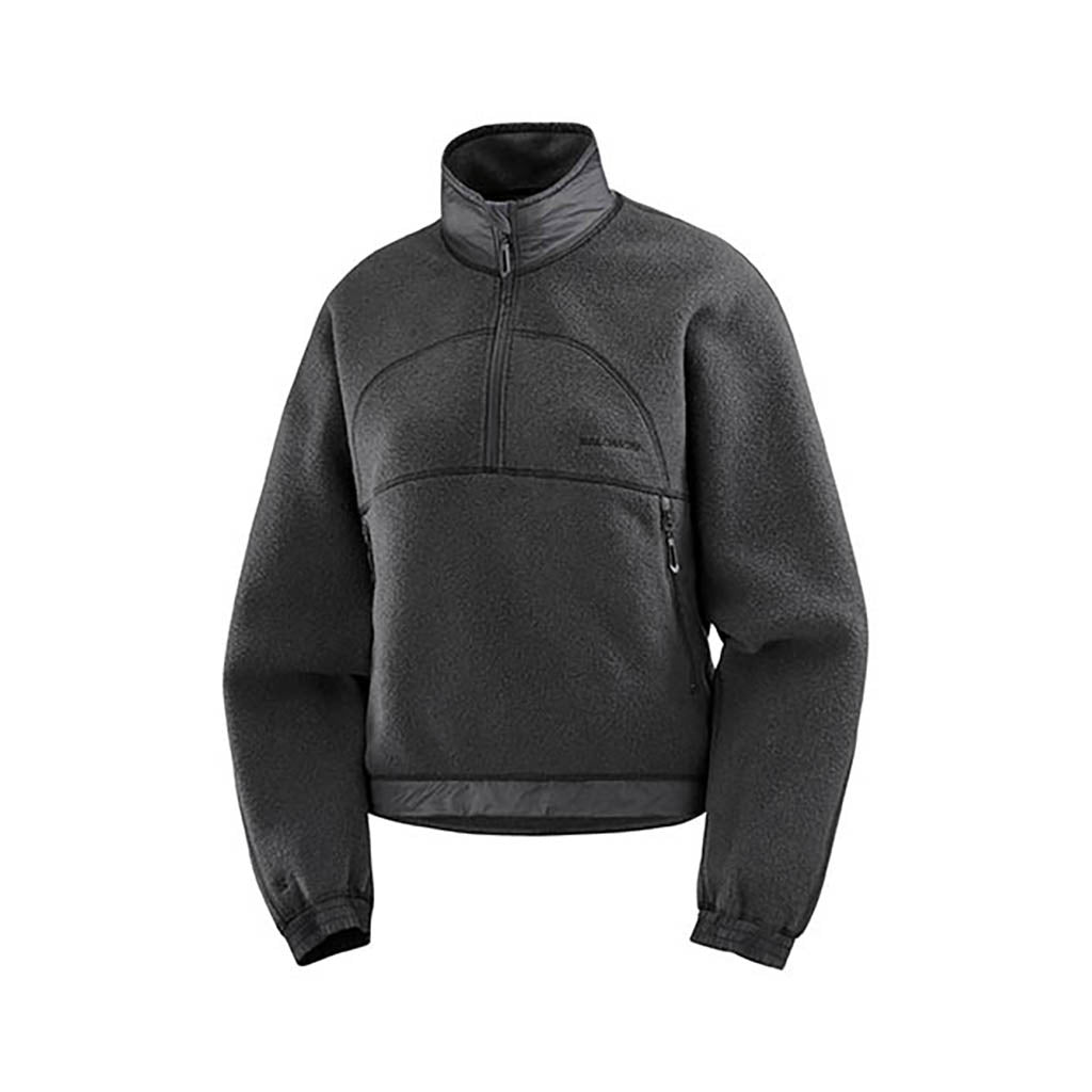 Chroma Fleece Crop Halfzip Midlayer i farven Deep sort