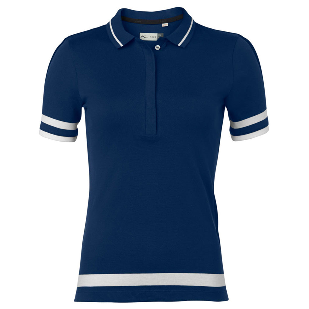 En T-Shirt, Tana Polo S/S i farven Atlanta blå / hvid