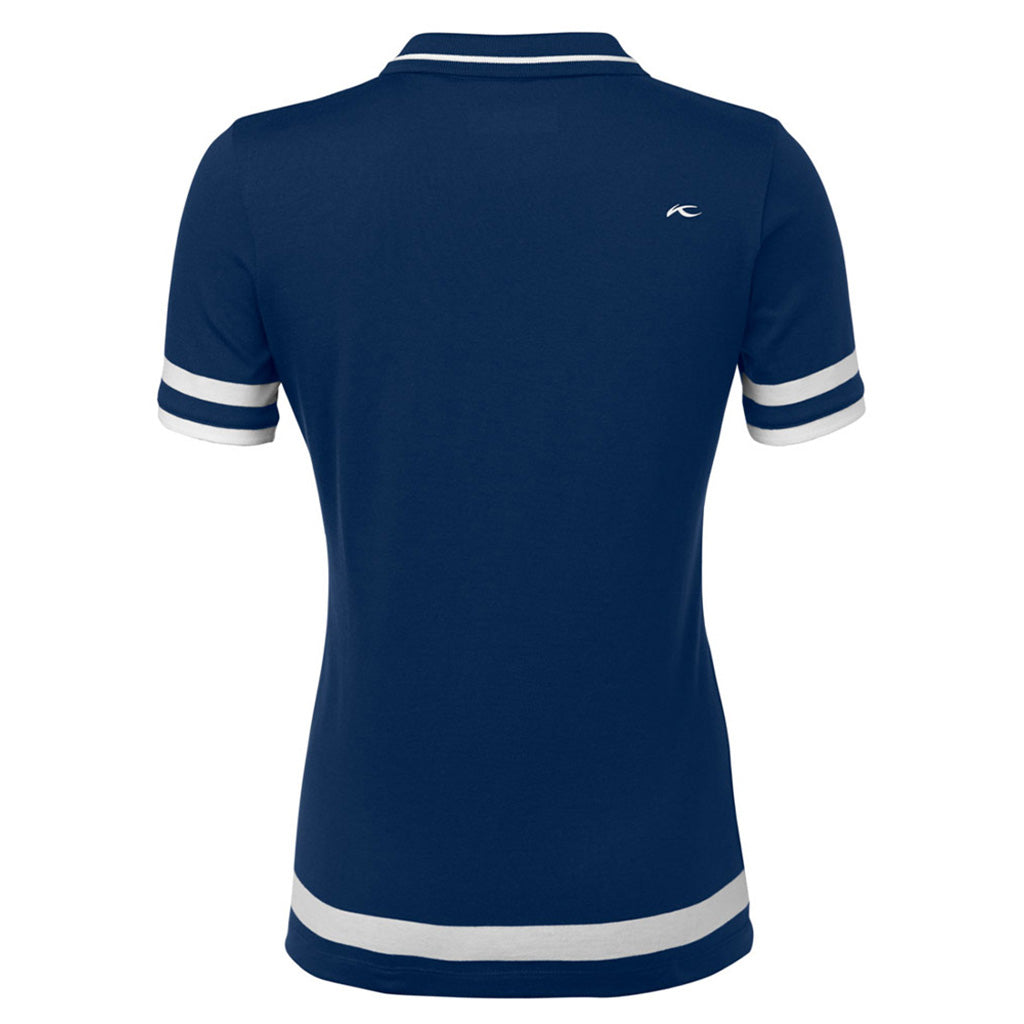 En T-Shirt, Tana Polo S/S i farven Atlanta blå / hvid set bagfra