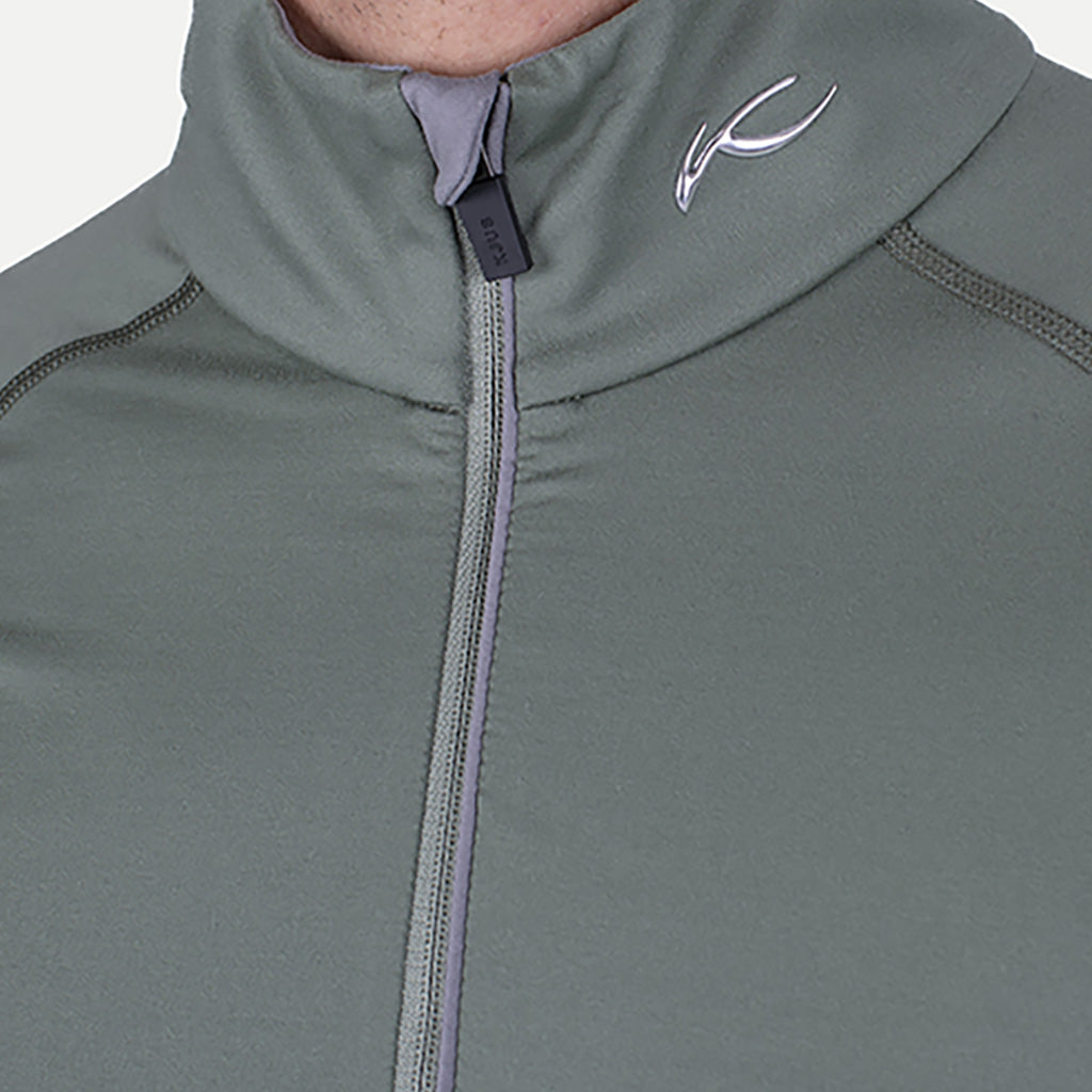 Feel Half-Zip Midlayer i farven grøn Smoke/Pewter detalje