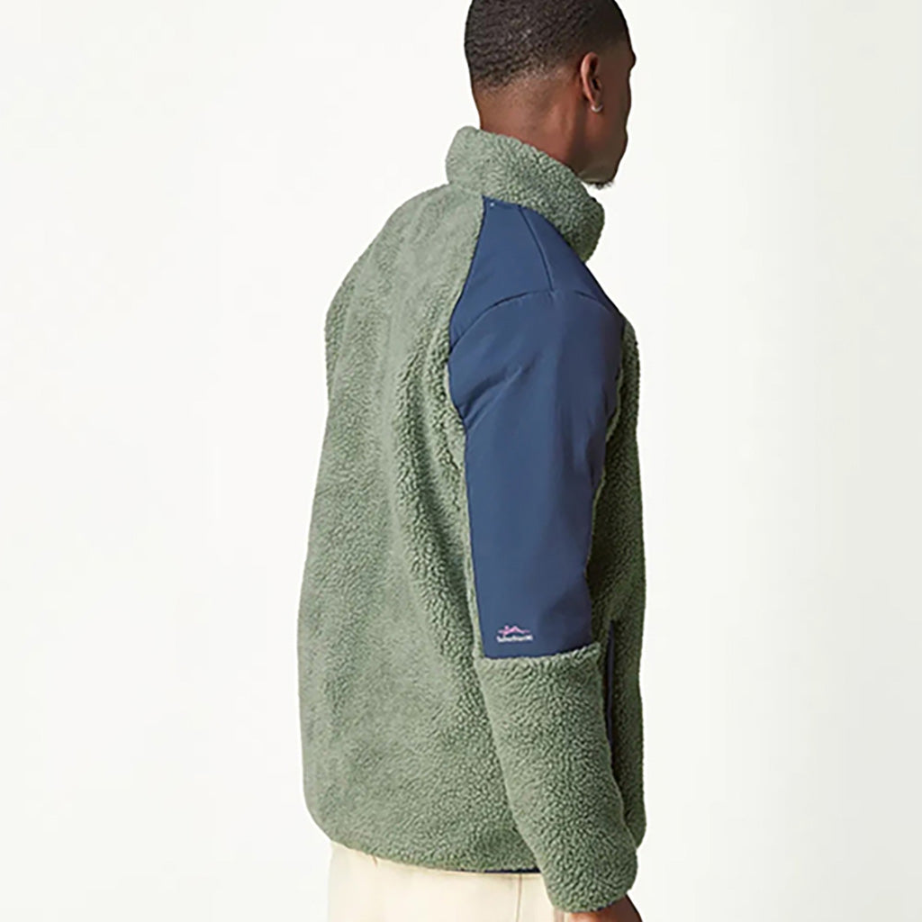 Quilchena Zip Fleece Midlayer i farven grøn Spray Dark blå set bagfra