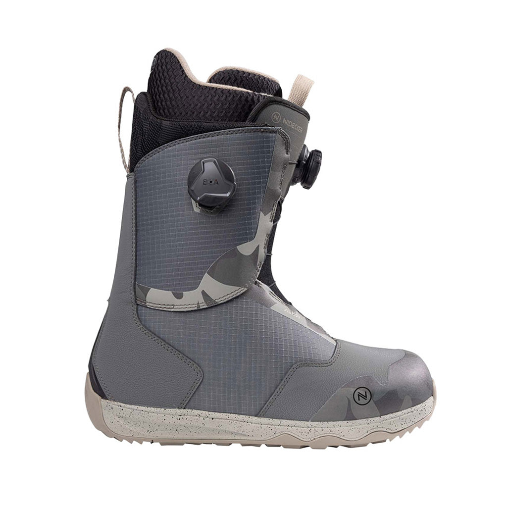 Rift Snowboardstøvler i farven grå Camo set fra venstre side