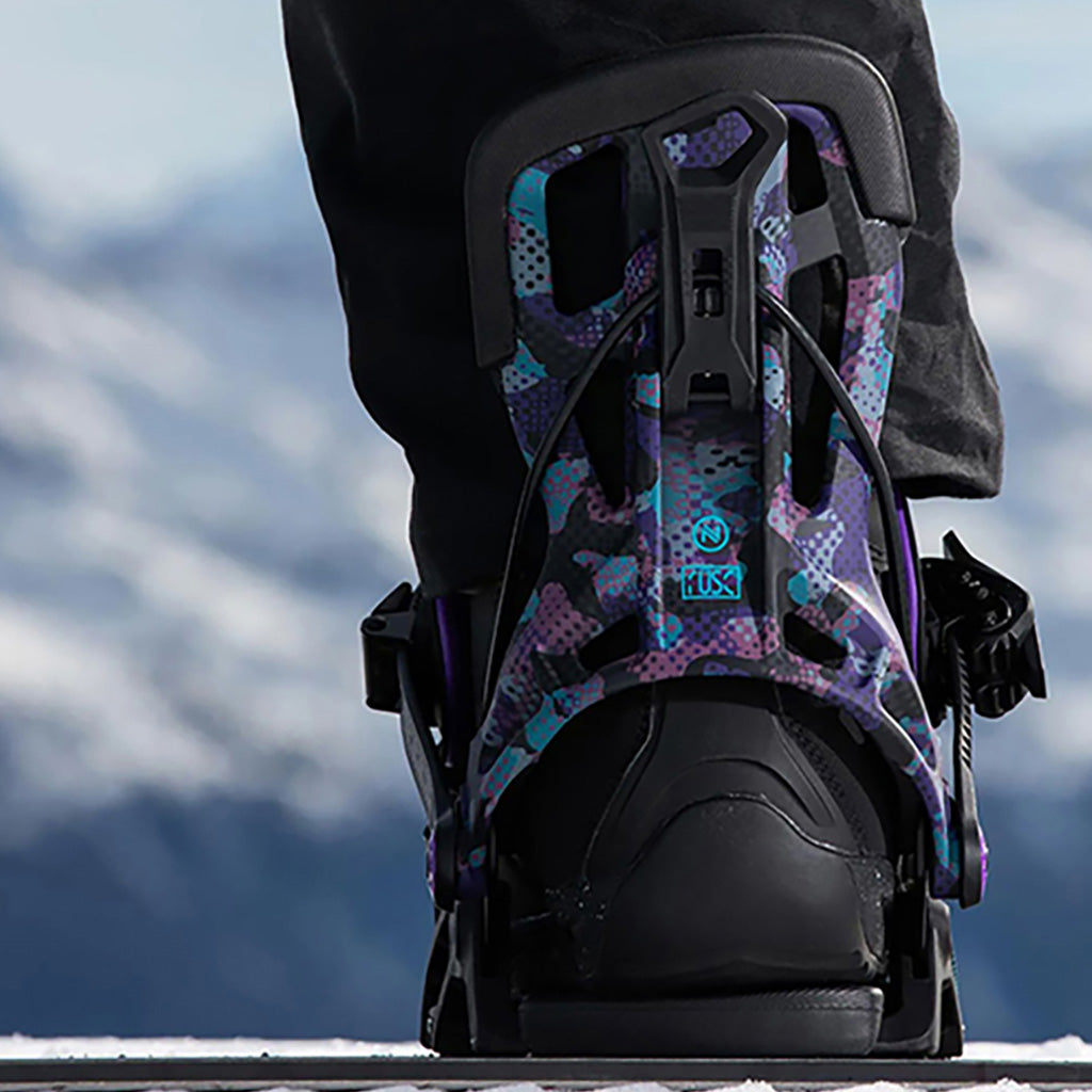 Snowboardbinding, Flow Fuse Hybrid i farven Miami Camo highback view