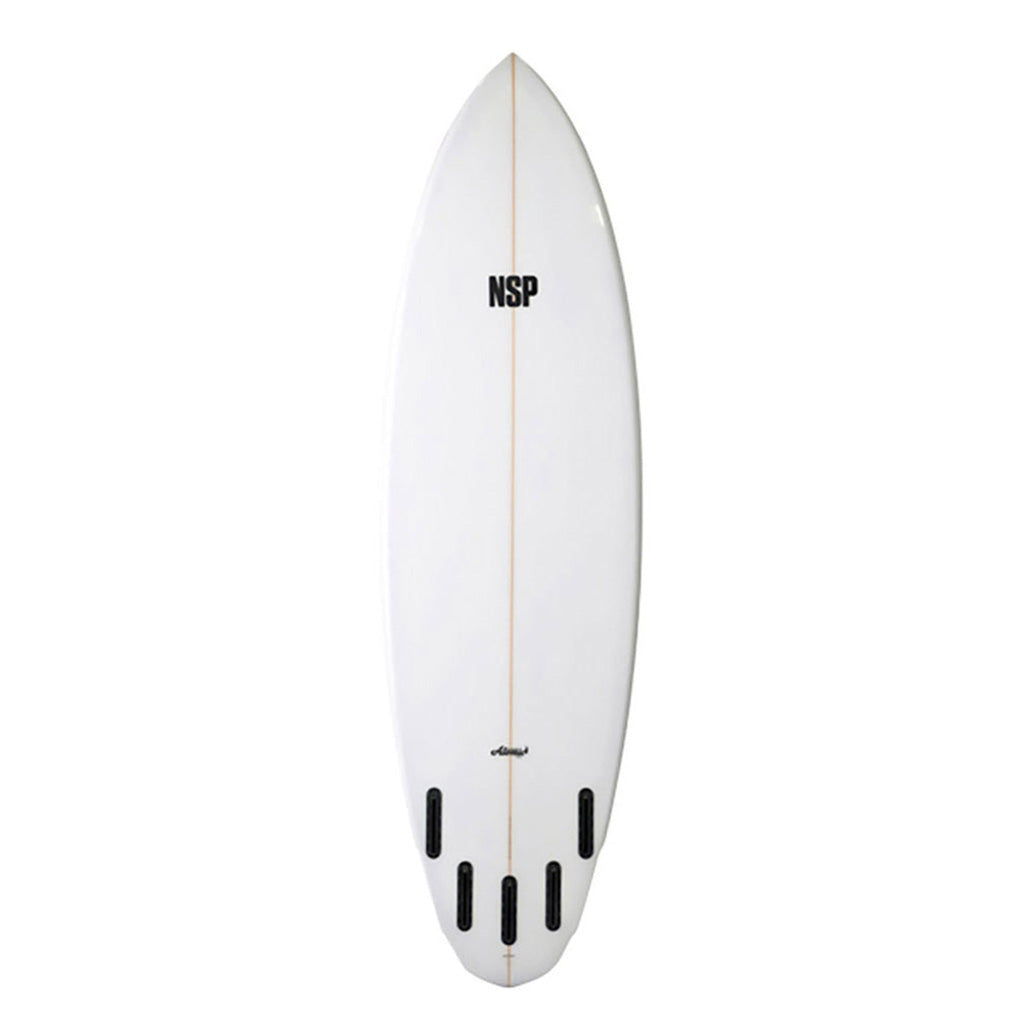 Et Surfboard, Atomic Flyer Surf Pu 6'0" i farven Clear Ftu set forfra