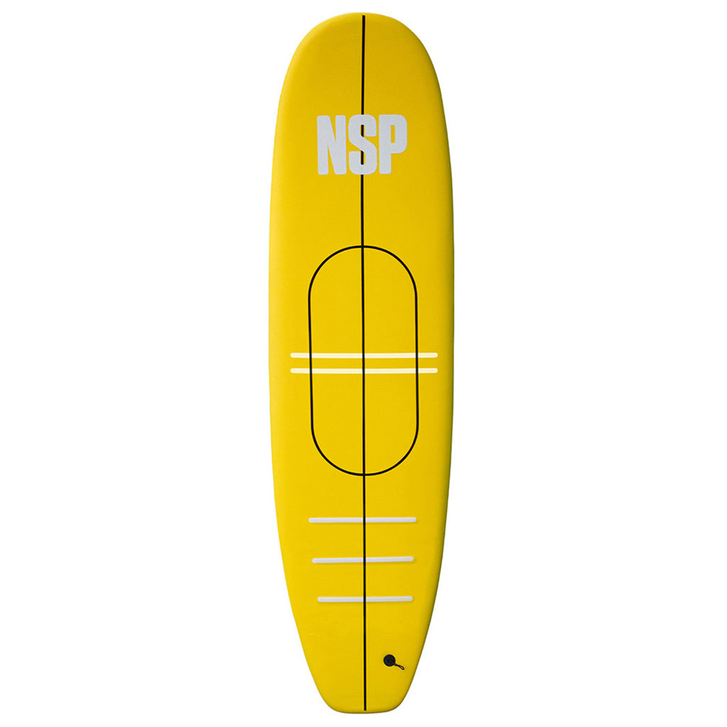 En Surfboard, Teacher'S Pet 7'0 Softboard i farven gul