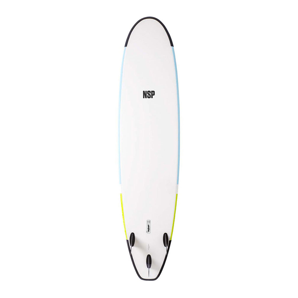 Et Surfboard, Soft Long 9'2" i farven Tail Dip grøn set fra bunden