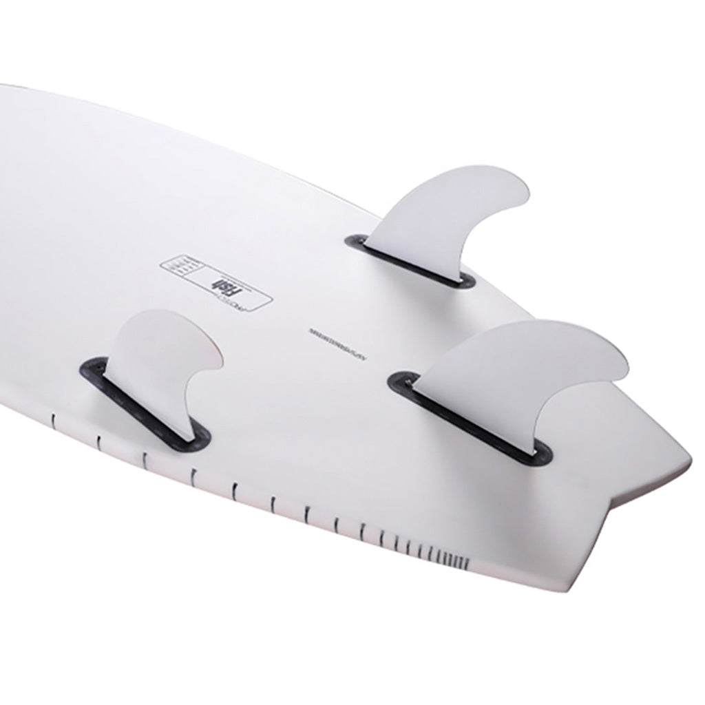 Et Surfboard, Protech Fish 6'8" i farven hvid Tint Ftu set bagfra