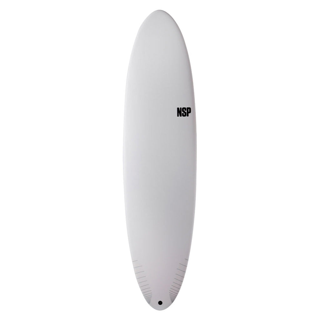 En Surfboard, Protech Fun 7'6 i farven hvid Tint Ftu