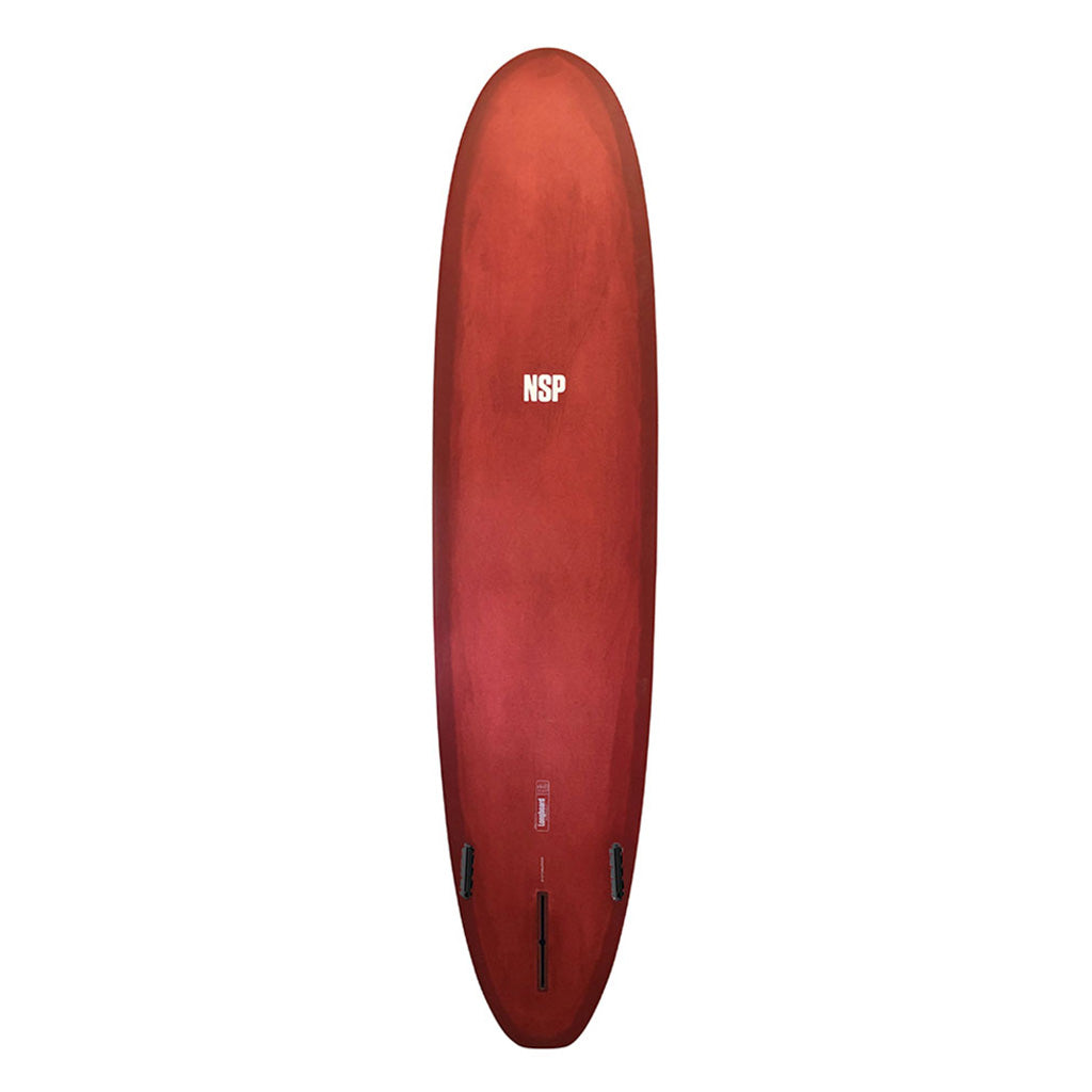 Et Surfboard, Protech Long 8'6" i farven rød Tint Ftu set nede fra