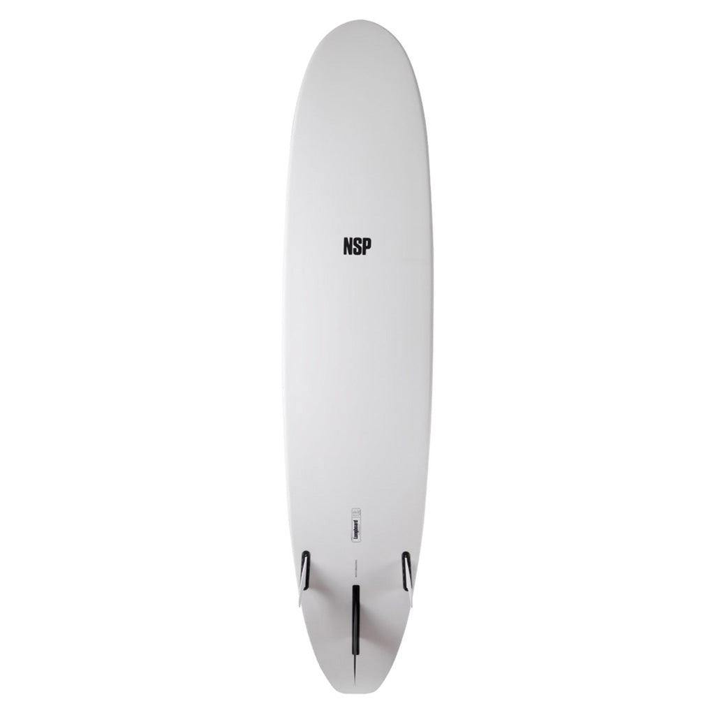 Et Surfboard, Protech Long 8'6" i farven hvid Tint Ftu set forfra