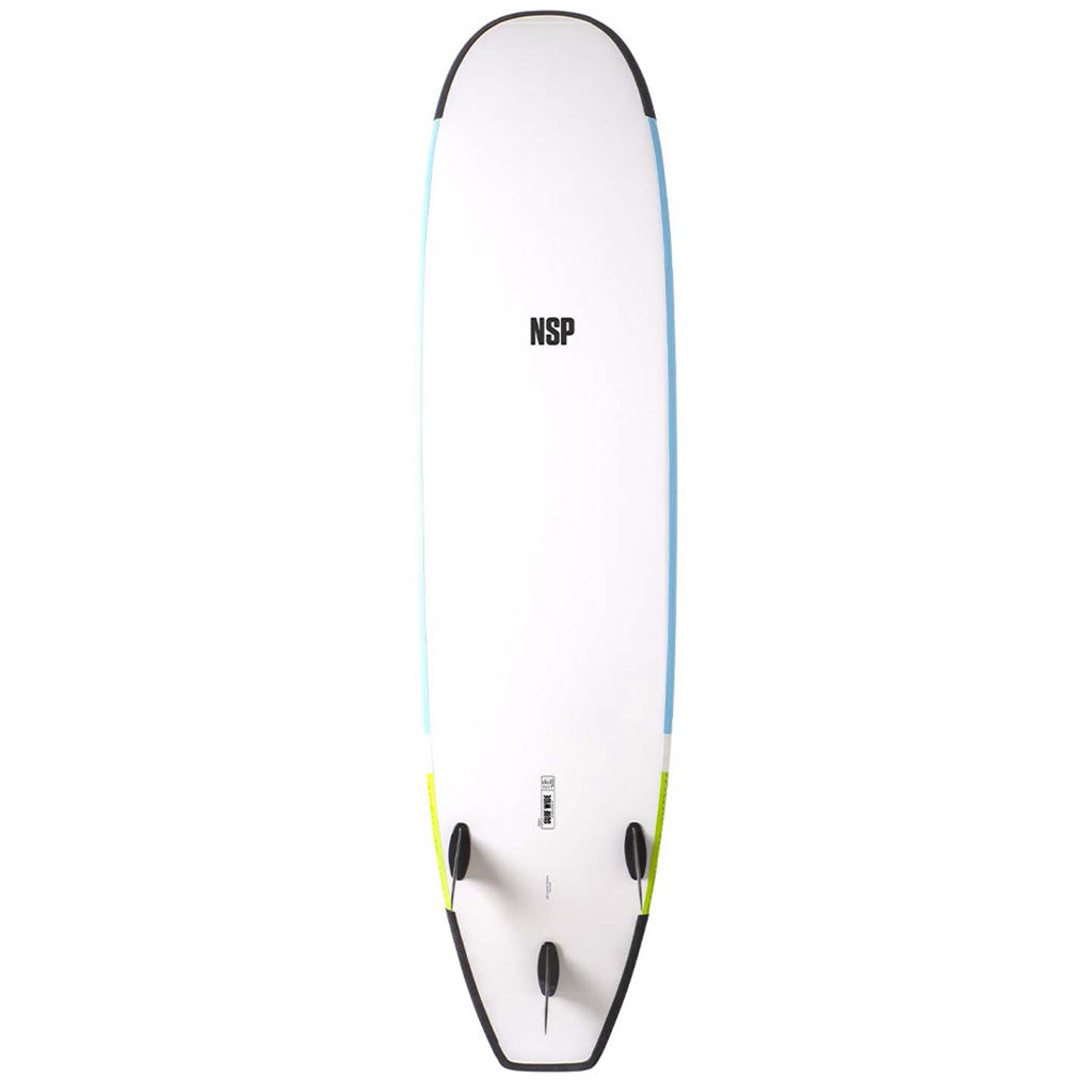 Et Surfboard, Soft Surf Wide 8'4" i farven Tail Dip grøn set nedefra