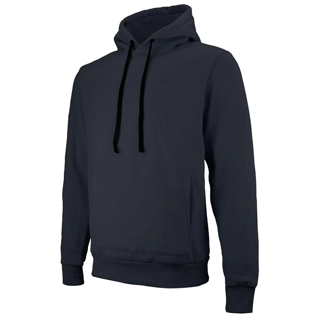 En Hoodie, Embossed i farven Dark grå set fra en skrå vinkel
