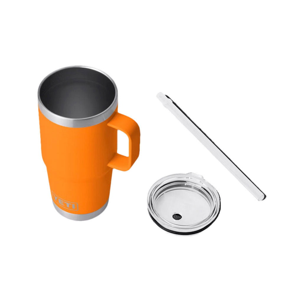 Rambler 25 Oz Straw Mug i farven King Crab Orange top-ned