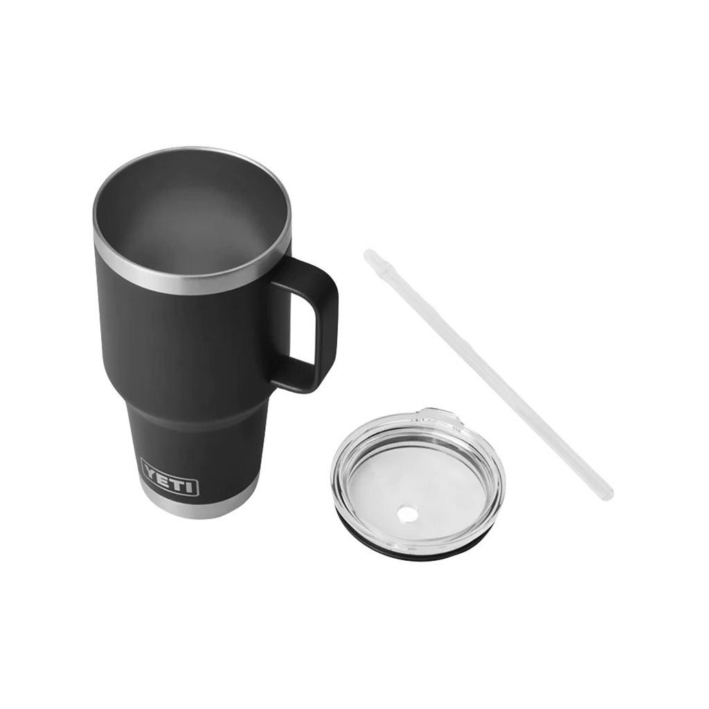 Rambler 35 Oz Straw Mug i farven sort top-ned