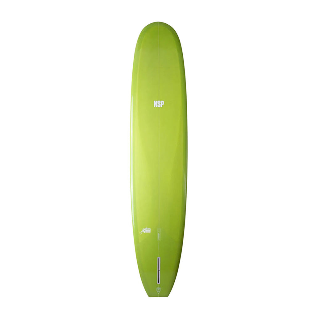 Et Surfboard, Sleep Walker Pu 9'6" i farven grøn set forfra
